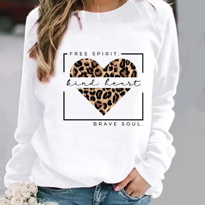 Europe and The United States Interesting Star Print Pattern Round Neck Hoodie Top Sweatshirt Streetwear Women Sweatshirts