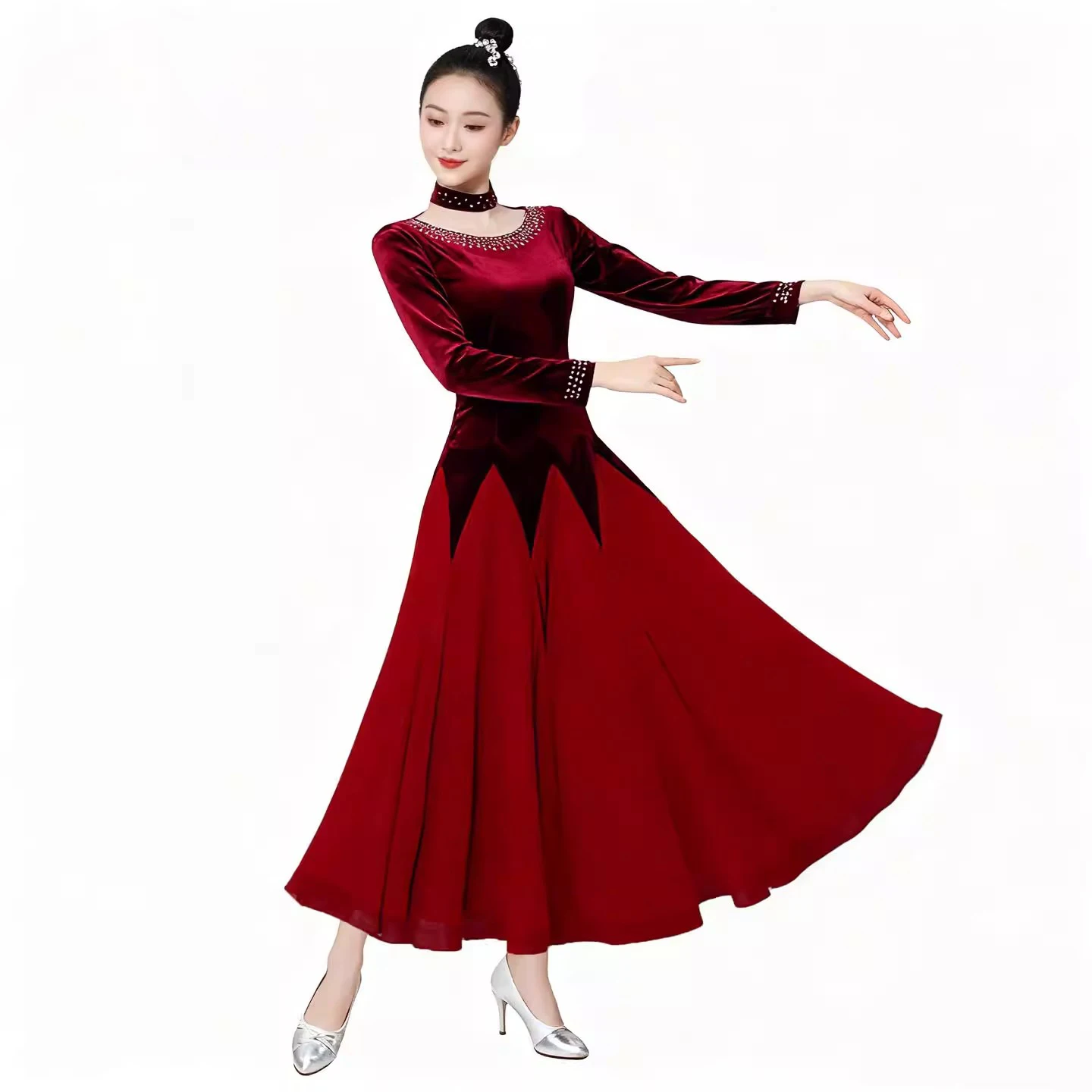 Robes de danse élégantes pour femmes, robe de danse de valse, vêtements de compétition Standard en velours, Costumes de spectacle modernes pour femmes, nouvelle collection 2026