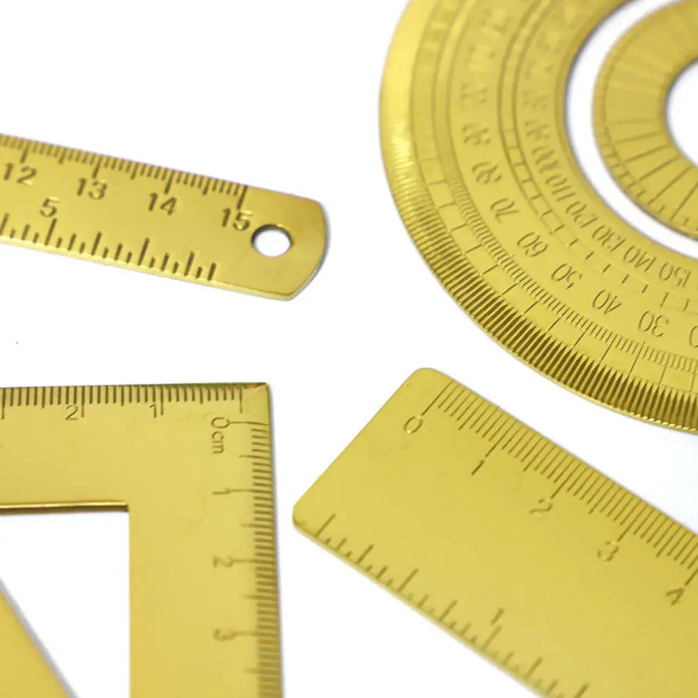 2Pcs Stainless Steel Ruler Small Nordic Style Drawing Ruler Precise Scale Drafting Tools for Students Architects Engineers