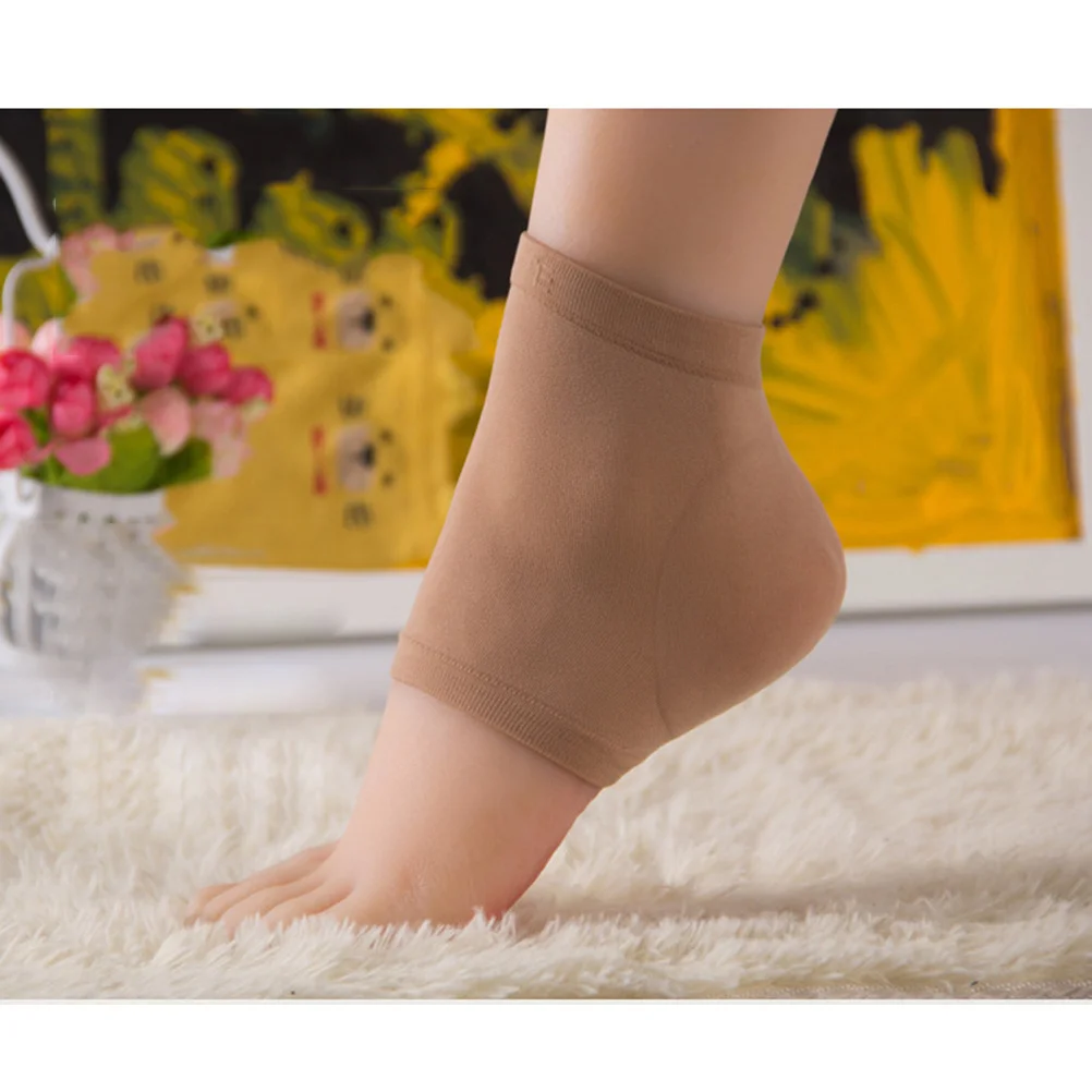 جوارب مرطبة من النايلون بتصميم مفتوح عند أصابع القدم للبشرة المتشققة الصلبة مع جوارب كعب جل مريحة قابلة للتنفس من مادة Sebs