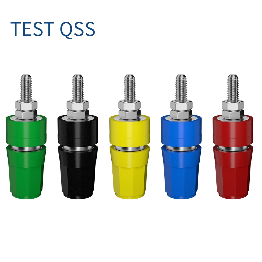 QSS 5PCS 4MM Banana Socket Binding Post Nut Banana Plug Jack Electrical Connector Terminal DIY Parts Q.50010