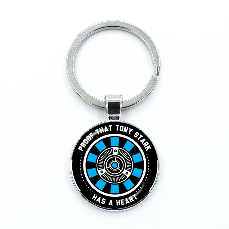 New Arrival Keychain Jewelry Proof That Tony Stark Has A Heart Glass Cabochon Key Ring Holder Men Women Accessories Gifts