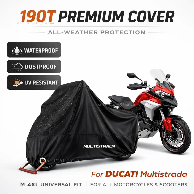 For DUCATI Multistrada 950 1100 1260 1200 S GT 1200S V4 190T Motorcycle Cover Waterproof Dustproof UV Protection All Season