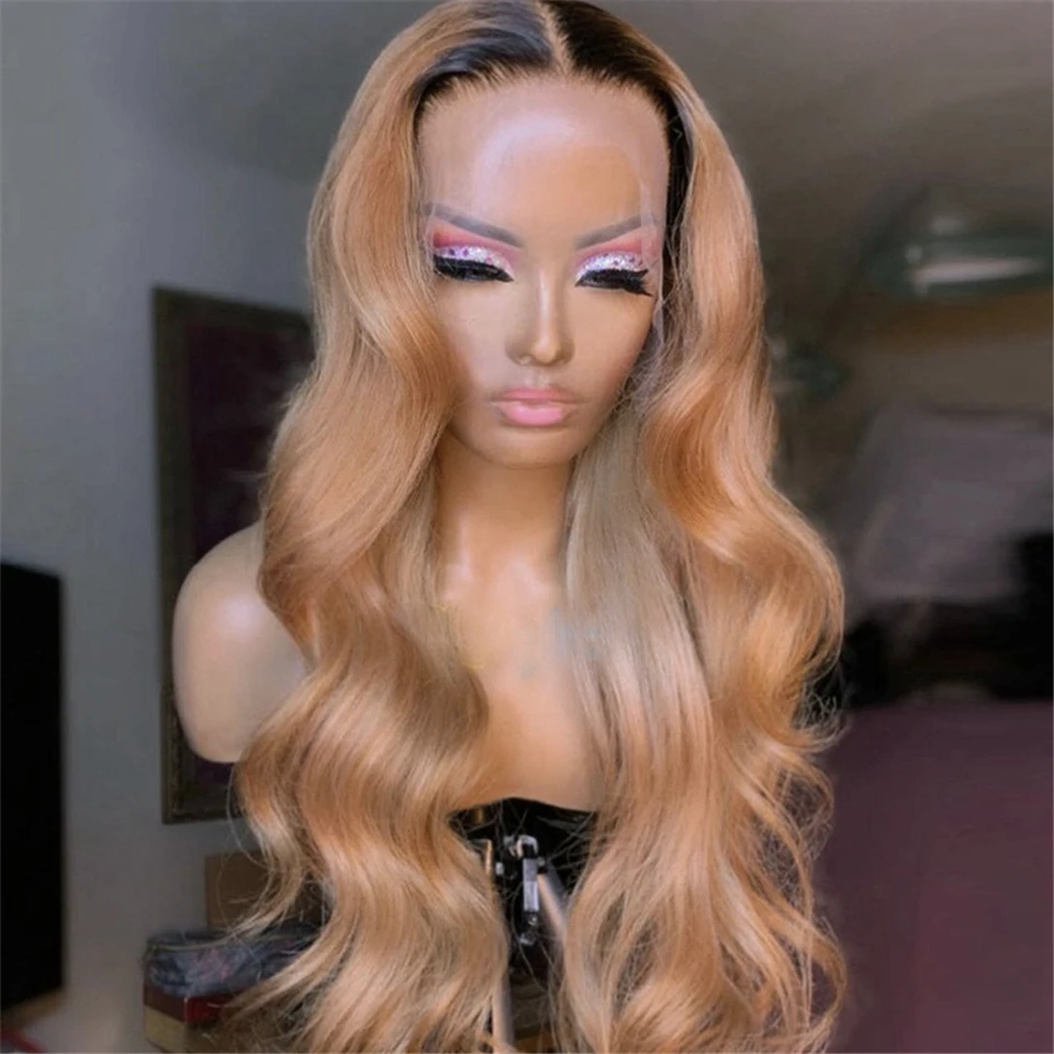 

Soft Glueless Ombre Honey Blonde Wave 23A Grade Full Lace Wig For Women With Baby Hair Glueless European Human Hair Jewish Wig