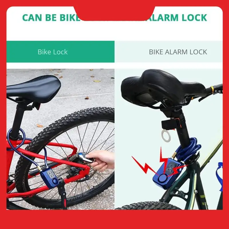 

Anti-Theft Security Wireless Remote Control Alarm Lock Bike Lock Black IP55 Waterproof For Oudoor