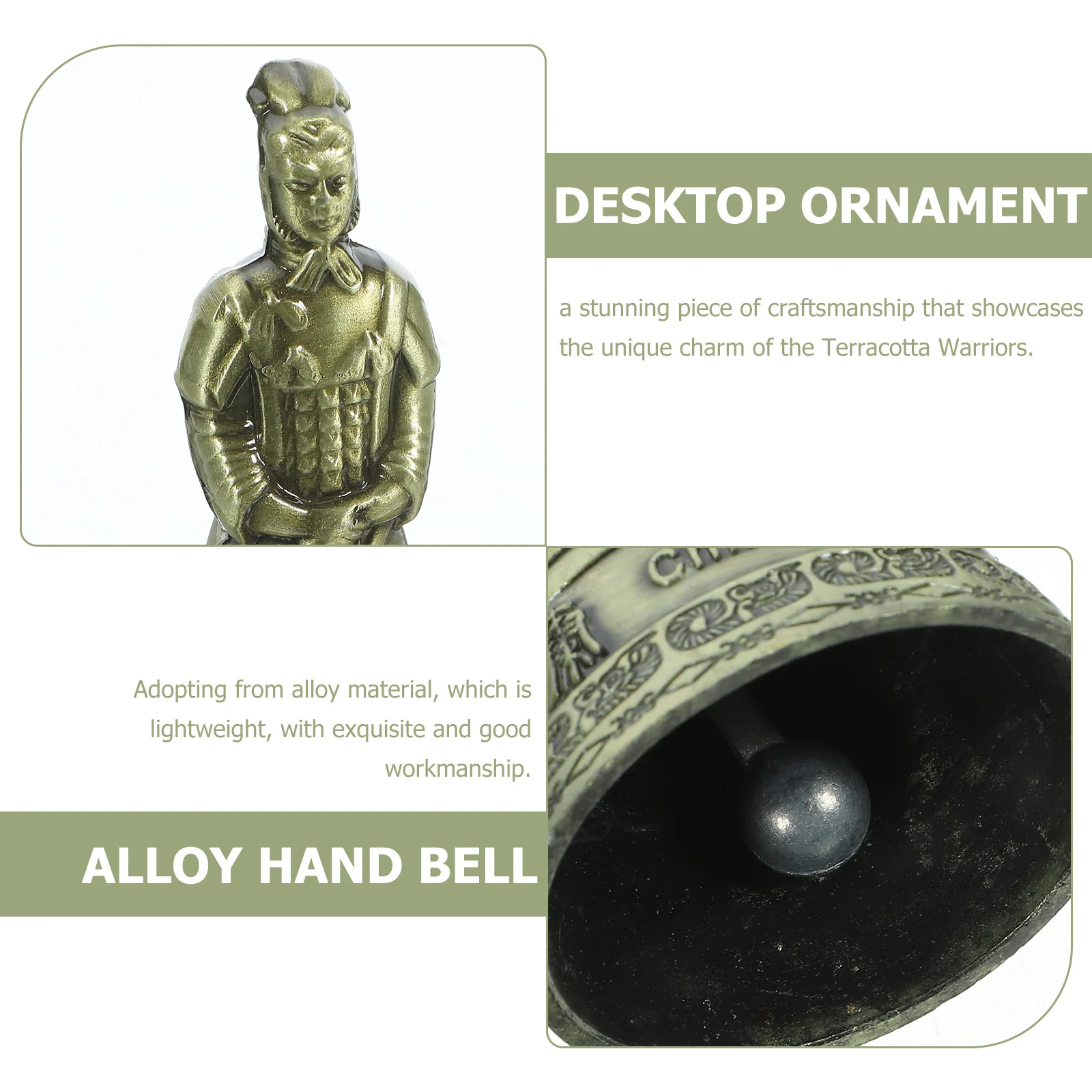 

Ancient General Metal Bell Alloy Handbell Vintage Decoration Tabletop Ornament Home Hotel Office Restaurant Decor Craft