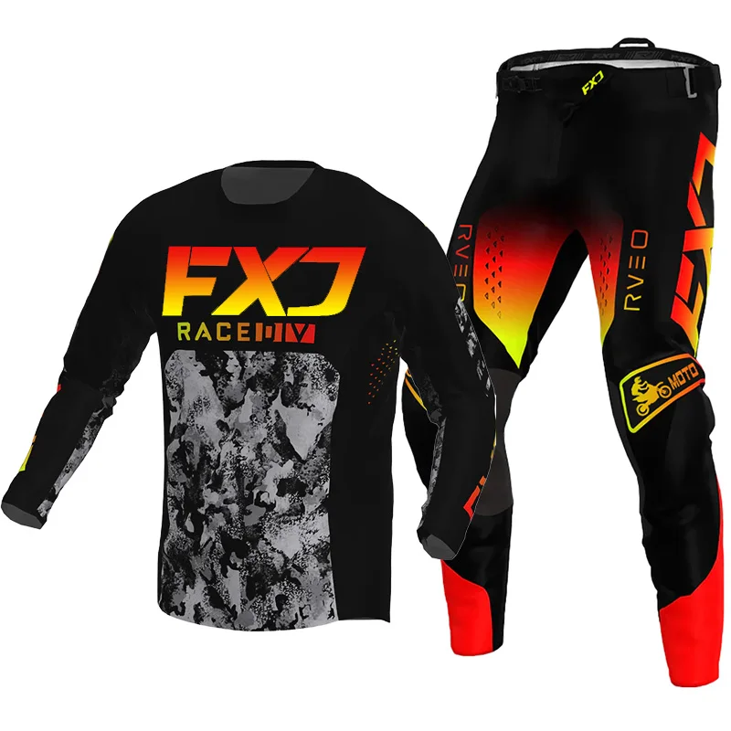 

Motocross Jersey Pant Kits Mens Women Enduro MX MTB Racer Gear Set Off-road cross racing suit blue yellow black red green white