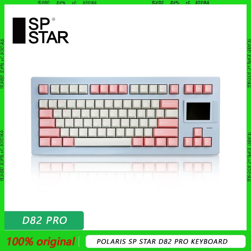 Yicin is SP STAR D82 PRO + Grand écran avec prise en charge GIF, Hot Plug, PlayTriple Mode, Structure de joint de clavier mécanique personnalisée