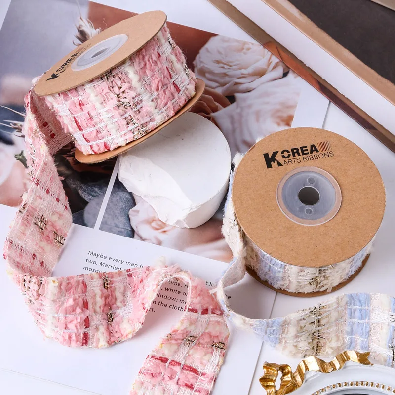 Winter Luxury Velvet Tweed Ribbon 50Yards DIY Make Bowknots Handmade Material Girl Hair Accessories Gift Packing Decoration 25mm