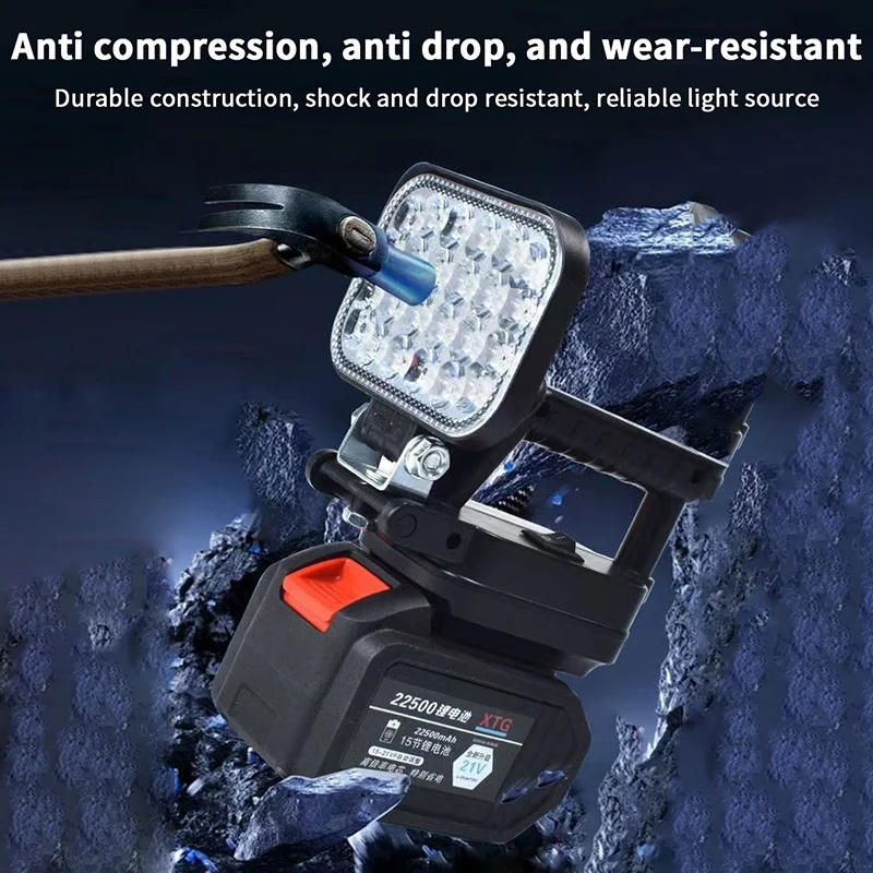 

Портативный светодиодный прожектор с литиевой батареей, 1/2 комплекта, идеально подходит для работы, кемпинга и экстренной ситуации