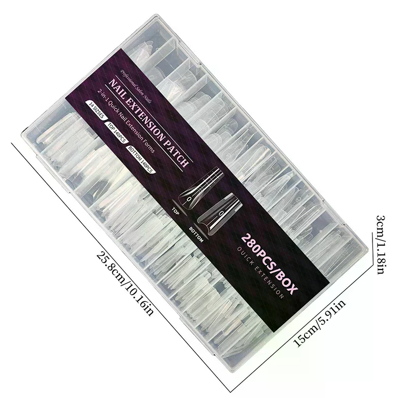 ساندويتش أشكال أظافر مزدوجة 280 قطعة 14 حجم ملحقات-أشكال مزدوجة نعش اللوز أشكال أظافر قالب علوي قالب سفلي #5