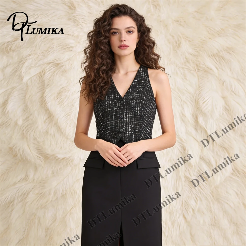 Vestido de Tweed y Crepé en Co - Women Formal Wear Look reseña y precio