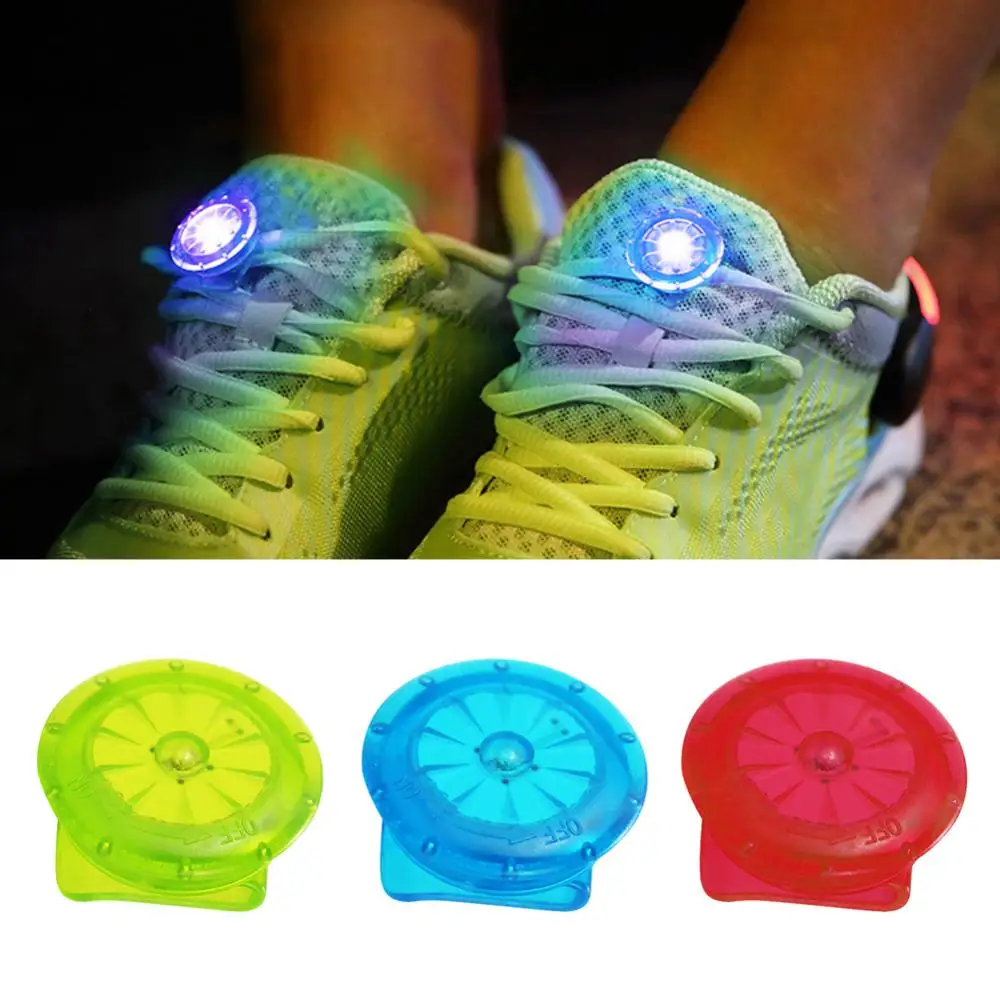 Bright LED Mini Round Shoes Clip Light Night Running Cycling Sport Warning Lamp Clip Light