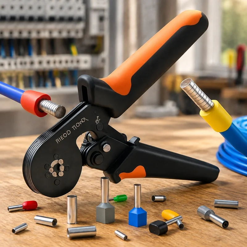 Household Wiring Crimping Set with Tubular Ferrule Sleeves Electric Wire Crimper HSC8 6-4 10-6 16-6