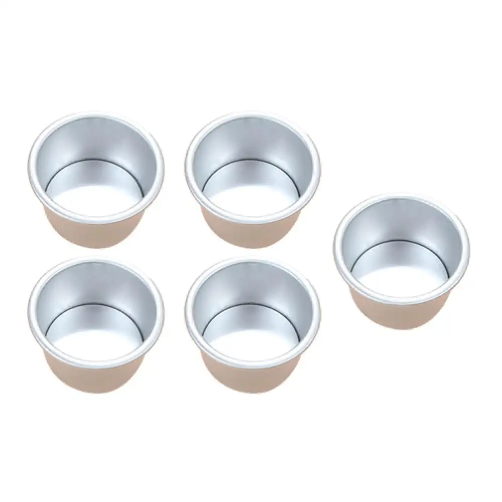 5 Pcs Mini Cake Pan 2.5 Inch Round Removable Bottom Pudding Mold DIY Baking Tool Bakeware Cheesecake Cupcake Oven Kitchen Set