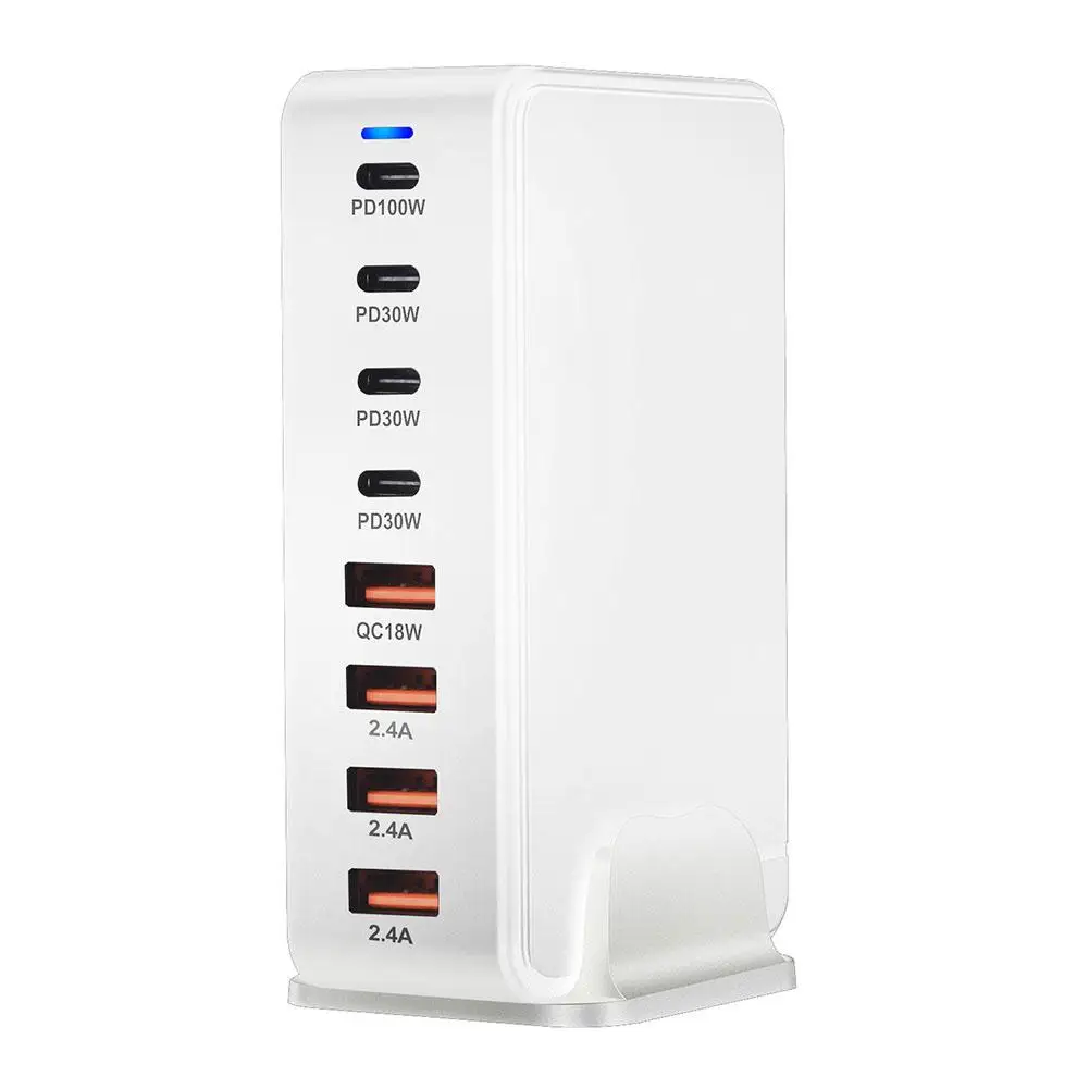 240W USBC GaN Charger 8-Port Charging Station For Multiple Devices PD 100w+4*PD 30W USBC Port Compatible With IPhone, IPad, Gal