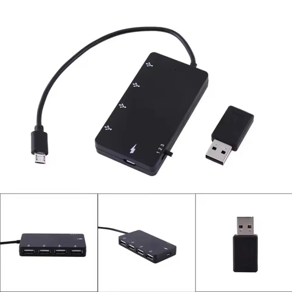 1 Set Micro USB OTG 4 Port Hub Power Charging Adapter Cable For Smartphone Tablet High Speed