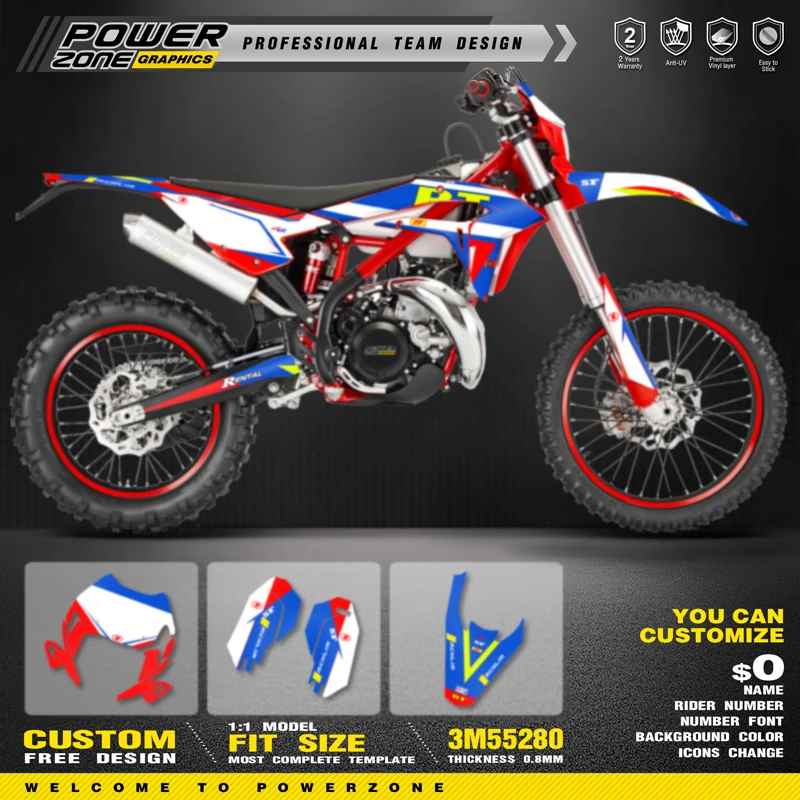 PowerZone For BETA Xtrainer Custom Team Graphic Decal & Sticker Kit For Beta Xtrainer 2023 2024 2025 XTRAINER 250 300  01