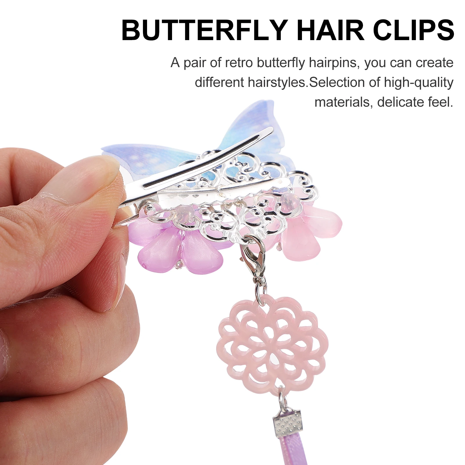 

Baby Girl Hair Accessories Butterfly Clip Clips Chinese for Kids Metal Acrylic Child Girls