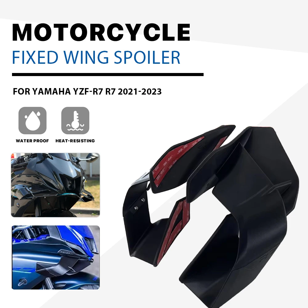 Matte Black Fairing Fixed Wing For YAMAHA YZF-R7 YZF R7 2021 2022 2023 Front Winglets Spoiler Aerodynamic Wing Cover Protection