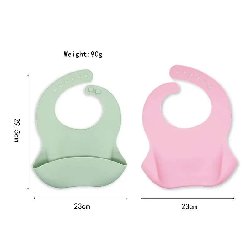 Babero impermeable 3D para bebé, suministros para bebé, bonito babero con estampado de animales de dibujos animados para niño y niña, babero de silicona suave ajustable para alimentación de bebé