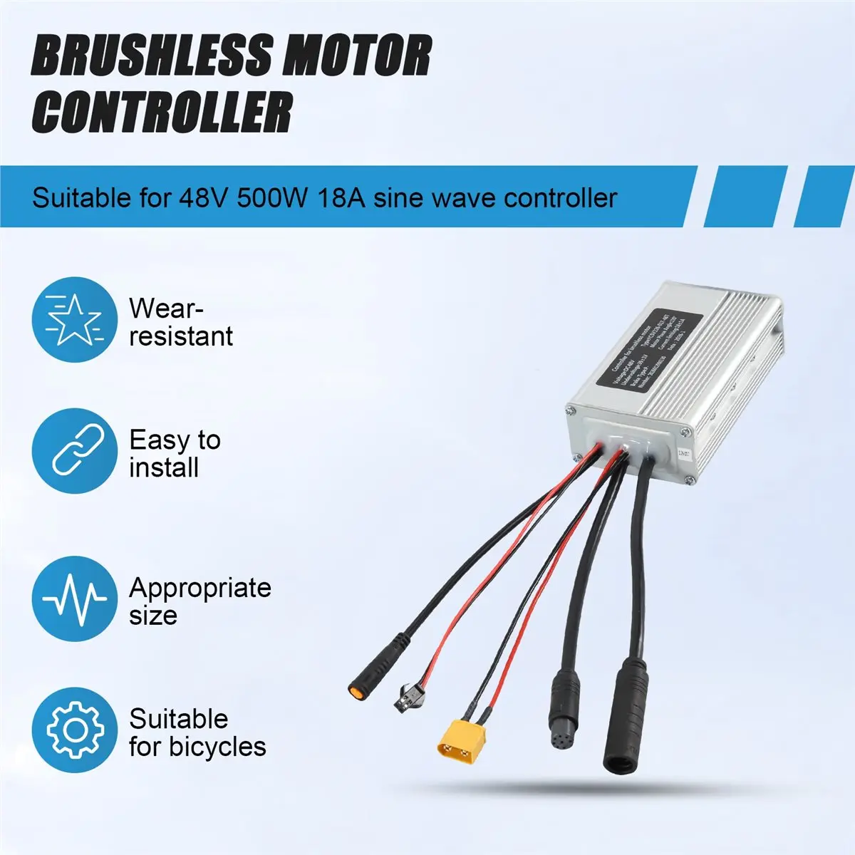 [Saleout]Electric Bikes Sine Wave Controller 48V 500W 18A Brushless Motor Controller for Protocol Instrument