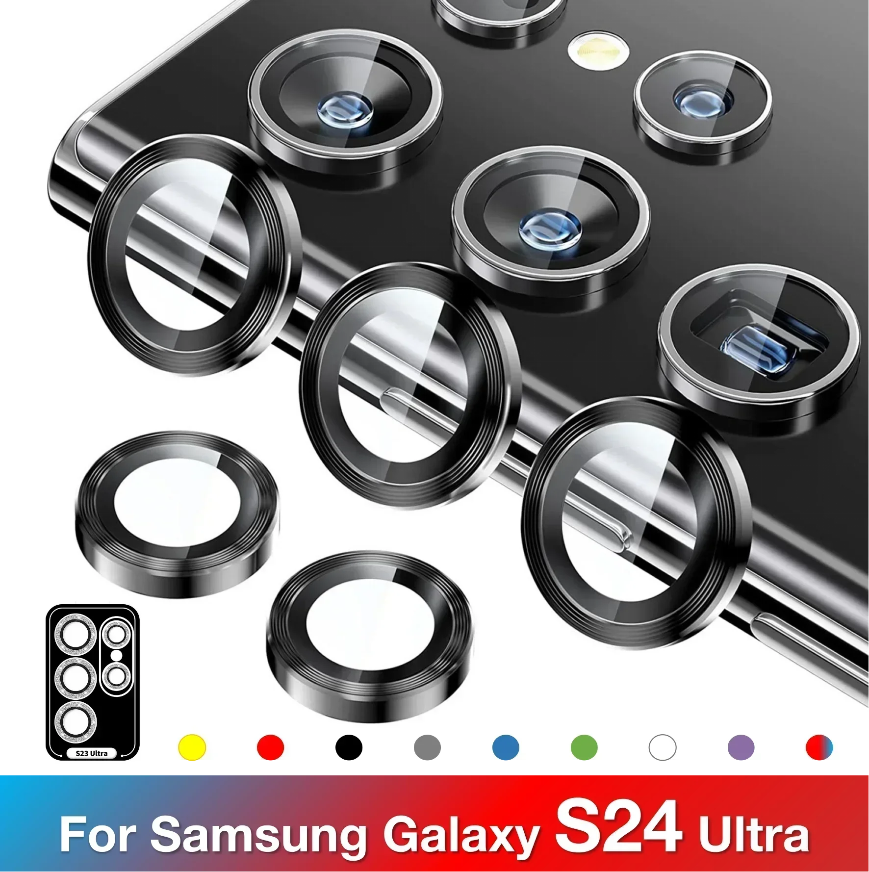 Senior Camera Tempered Glass Lens Protector for Samsung Galaxy S22 Plus S23 Ultra S24 Ultra Maximum Protection Lens Film