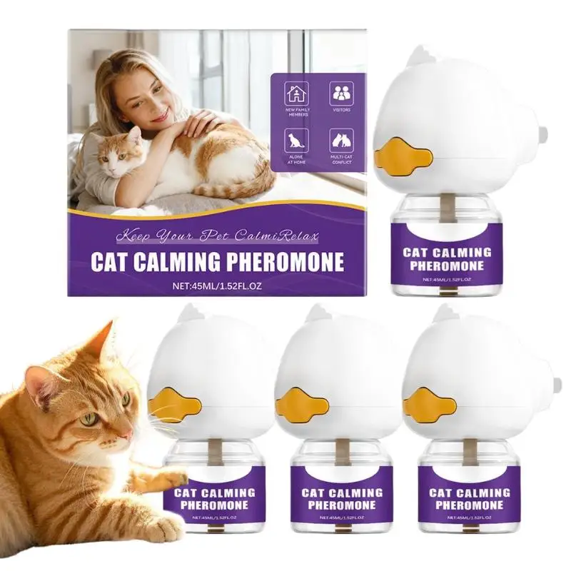 Diffuseur de phéromones pour chats à brancher, soulage l'anxiété, réduit les griffades et les troubles de la miction, spray apaisant de 30 jours
