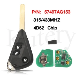 jingyuqin 315/433MHz 4D62 Chip Remote Car Key For Subaru Forester Impreza Liberty Outback 2004-2009 Tribeca Keys Fob 57497AG153