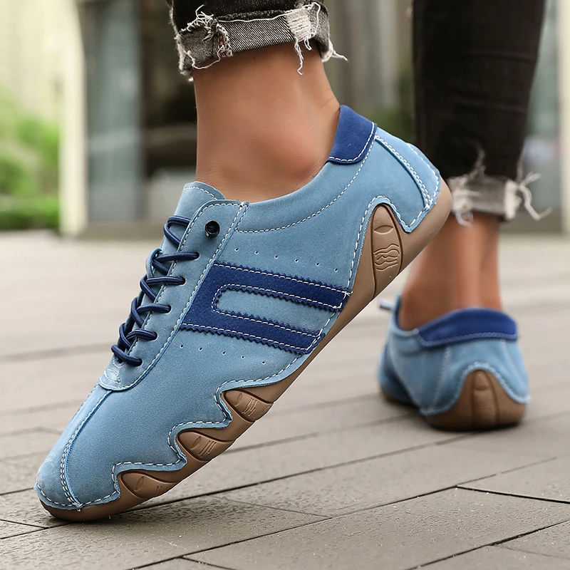 Shoes Woman 2024 Trend New Flat Bottomed Hiking Outdoor Fashion White Tennis Sports British Business Casual Leather Shoes