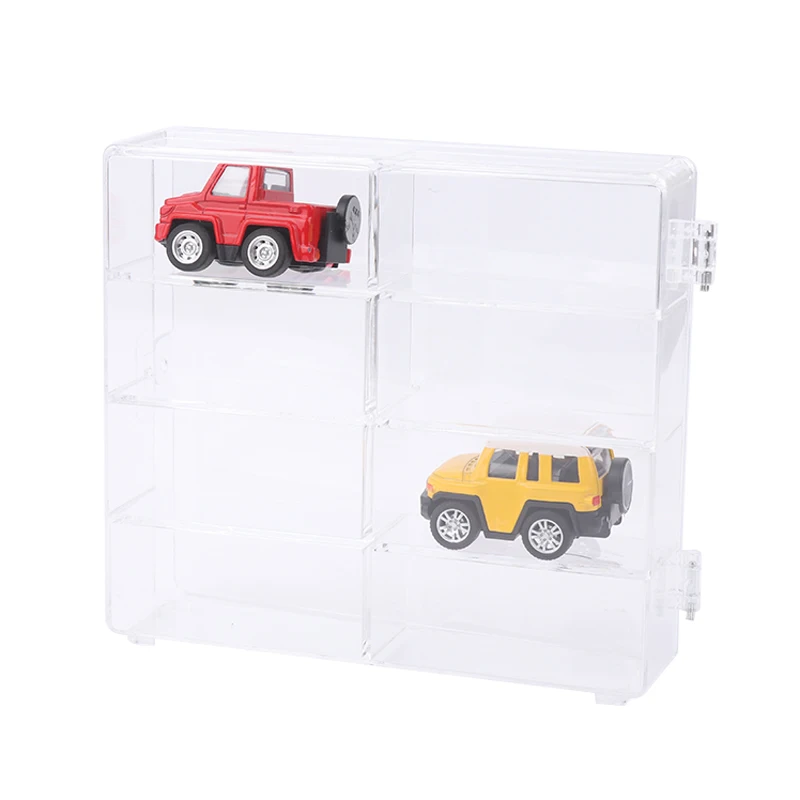 1:64 Scale Car Model Storage Box 8 Slot Clear Display Shelf Toy Car Dustproof Storage Container For Toys Collection