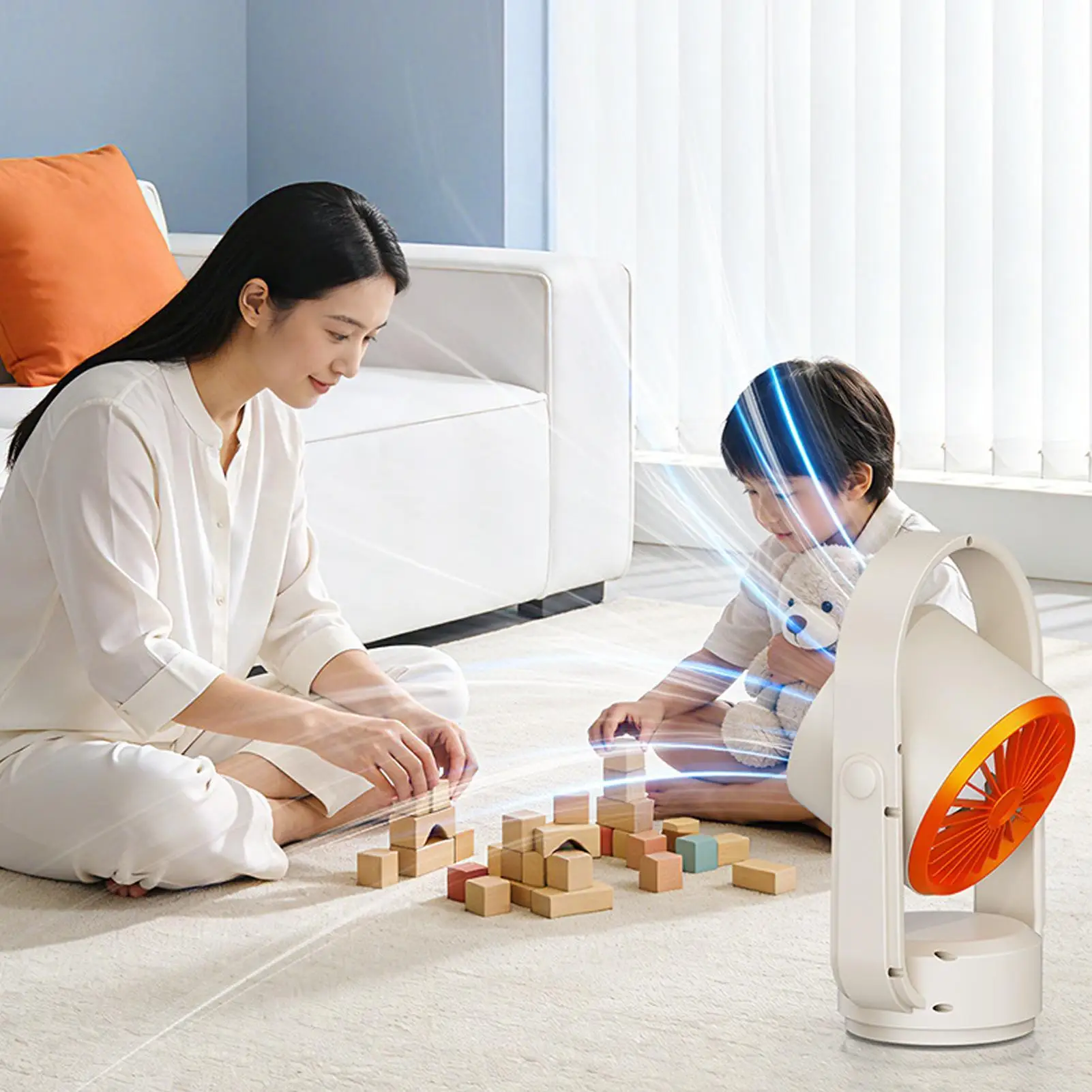 Table Fan 5 Wind Speed Quiet Personal Nightstand Fan For Women Men Students Travelers Home Apartment Study Bedroom Living Room