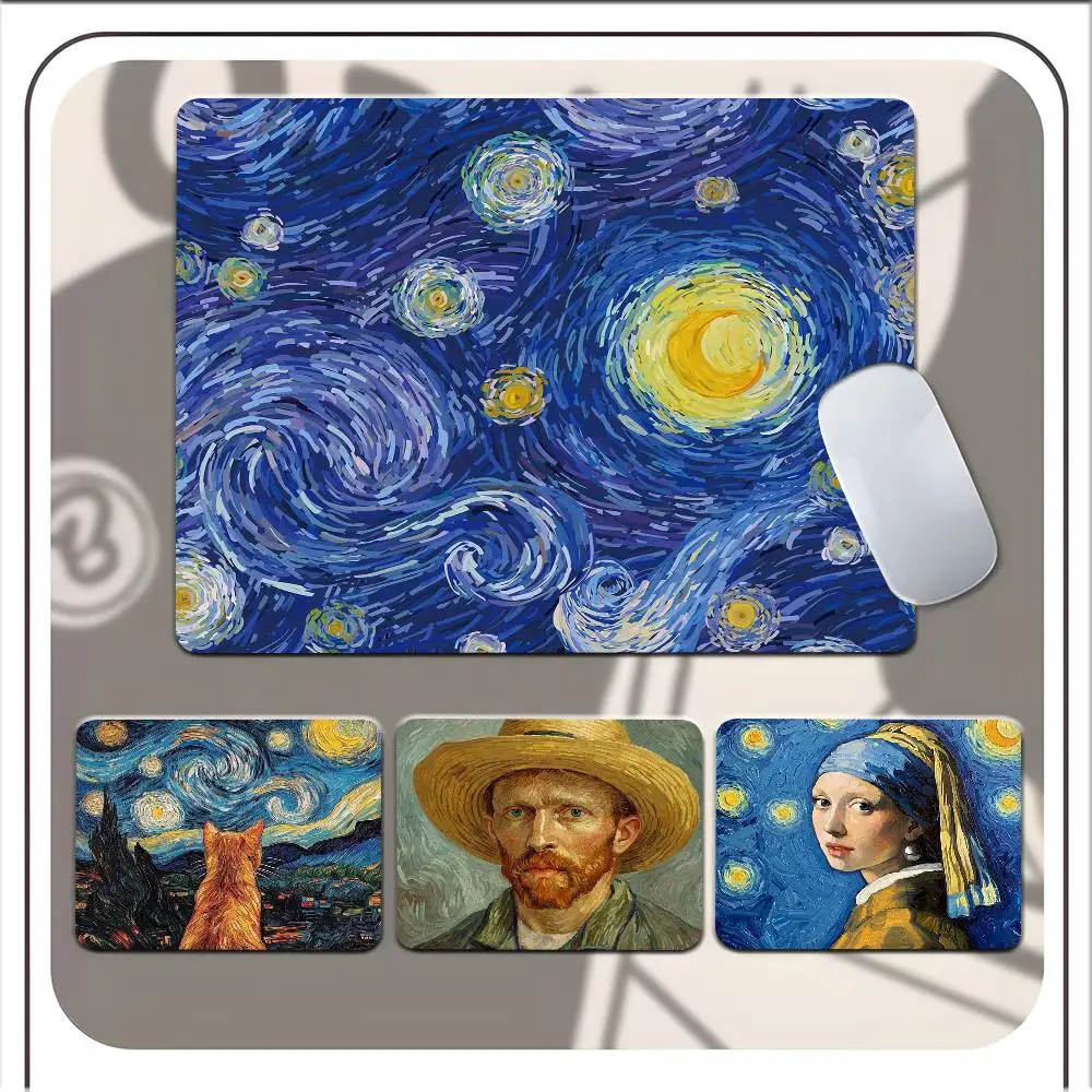 لوحة ماوس صغيرة من V-Vincent Willem Van Gogh، وسادة كمبيوتر محمول مضادة للانزلاق #2