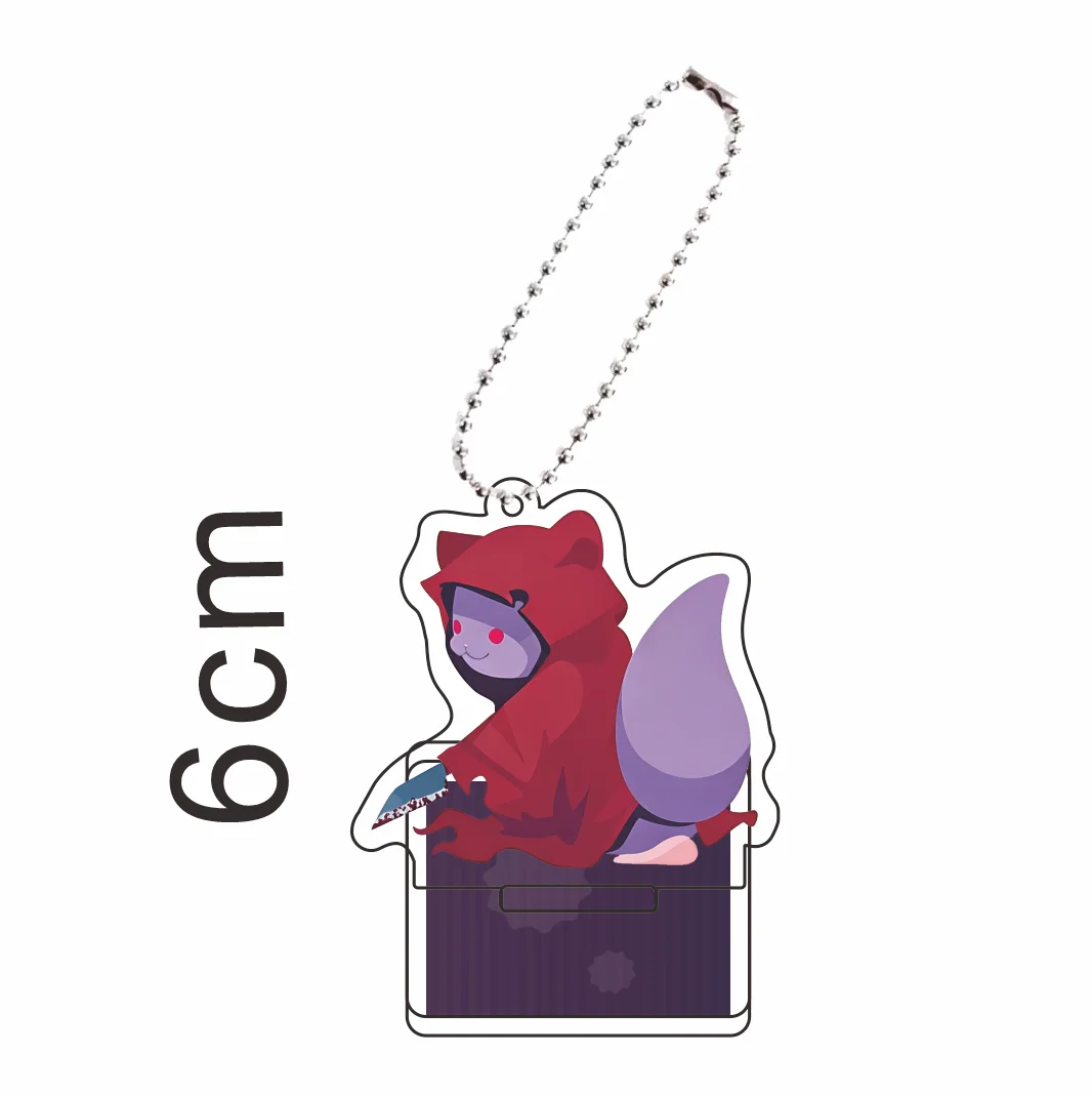 Cute Chilla's Art Anime Acrylic Keychain 6cm Purple Squirrel Character with Red Cloak Bag Pendant Collectible Charm Gift for Fan
