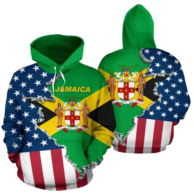 

Jamaica Flag Map 3D Printed Hoodies For Men Clothes Fashion National Emblem Sweatshirts Casual Male Hoodie Women Tracksuit Tops