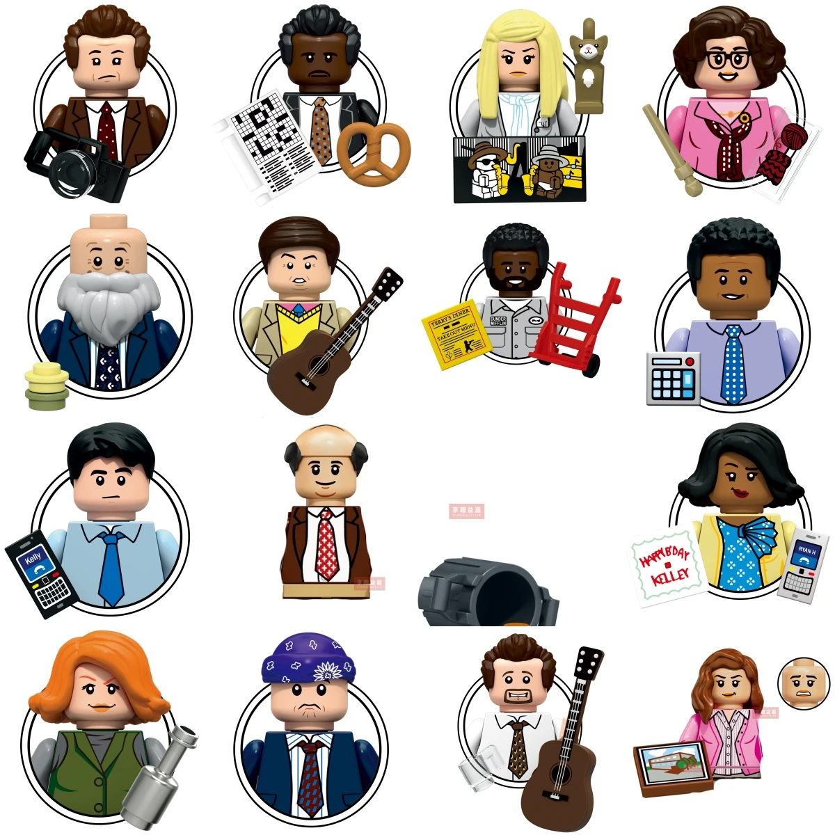 

Michael Scott Dwight Schrute Jim Halpert Figures MOC Building Blocks Celebrity Bricks Toys For Kids Gifts TV series