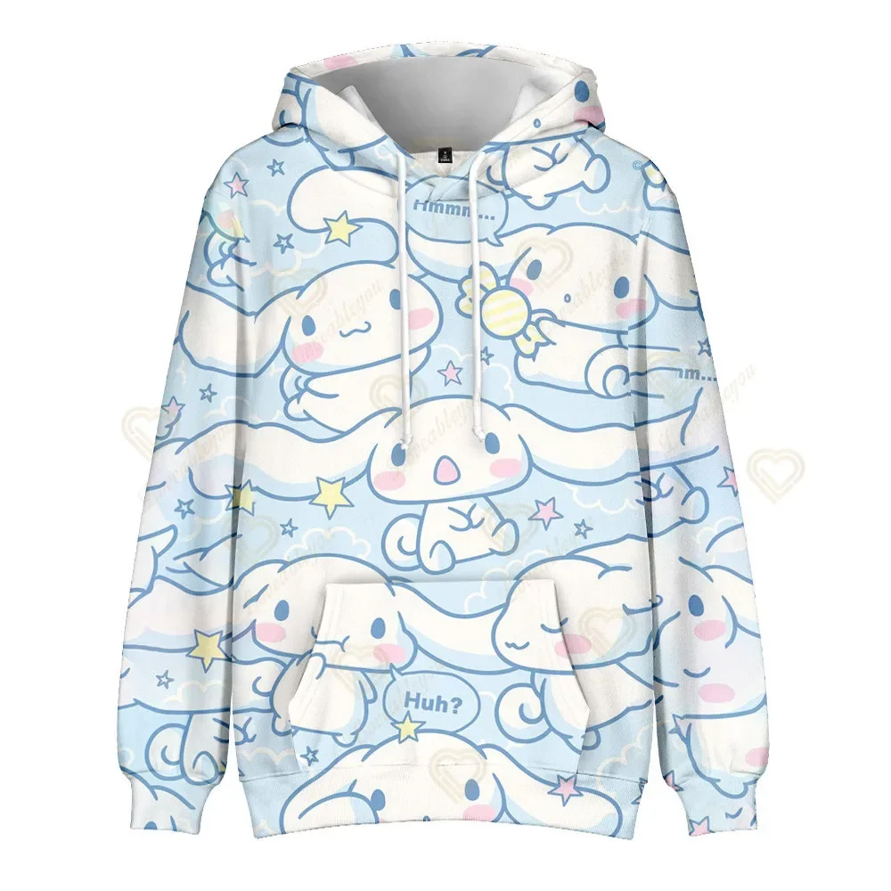 Kawaii Sanrios Hello Kitty Sweatshirt Unisex Couple Hoodie Anime Kuromi Cinnamoroll My Melody Cute Cartoon Birthday Gift