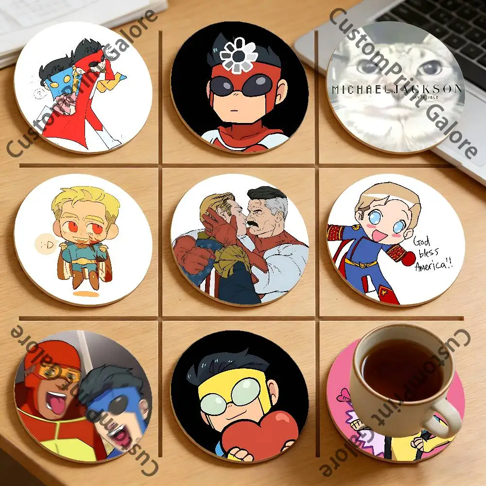 

I-Invincible Eco-Friendly Pine Coasters HD Print Design Non-Slip, Heat-Resistant Table Protection