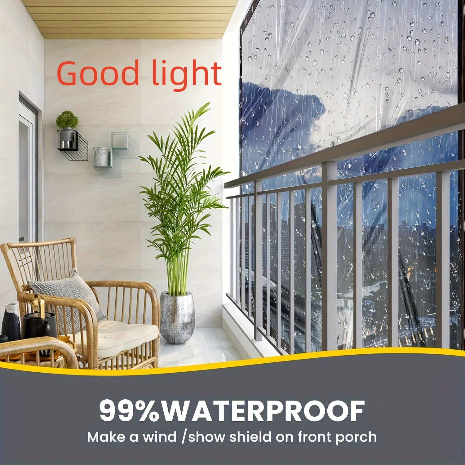 تسليم حبال ربط وقماش شفاف مقاوم للماء - سيتم إعطاء حبال ربط كهدية عند الشراء، وحل مشكلك