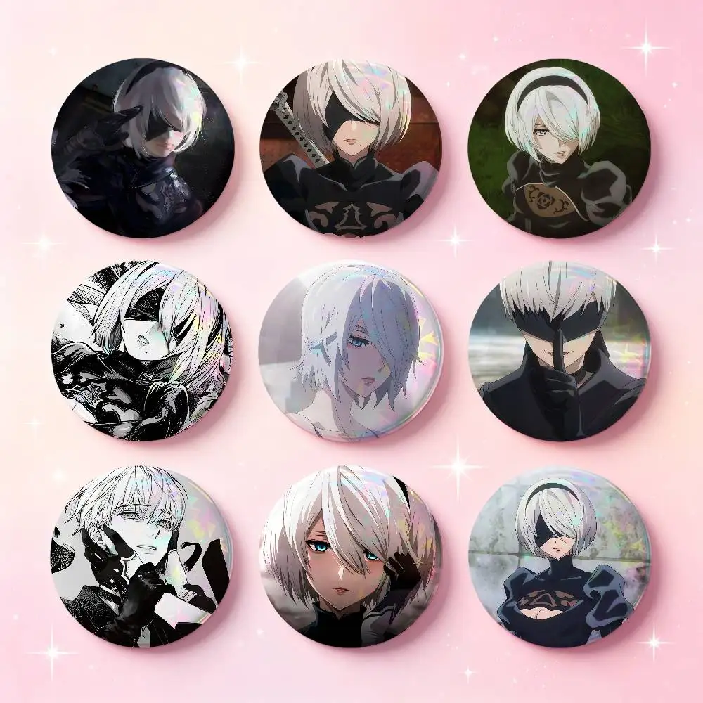 NieR Automata Anime Badges 25 32 44 58 75 Mm Round Cosplay Pin Bag Decor Fans Collect Friends Gifts Brooch Souvenir