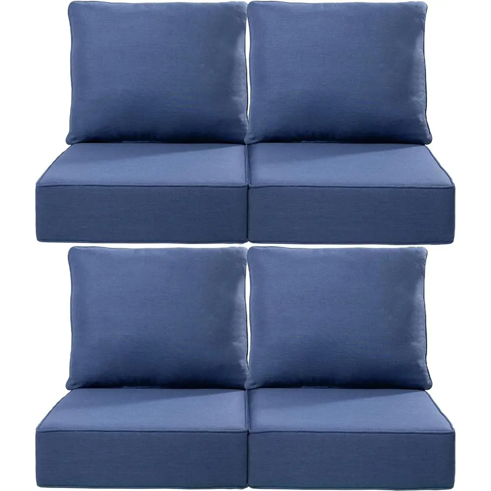 

Комплект из 4 уличных подушек для стульев 24x24x6 дюймов - Сверхпрочные, водостойкие, комфортные подушки для садовой мебели, обеденных зон, кресел-качалок