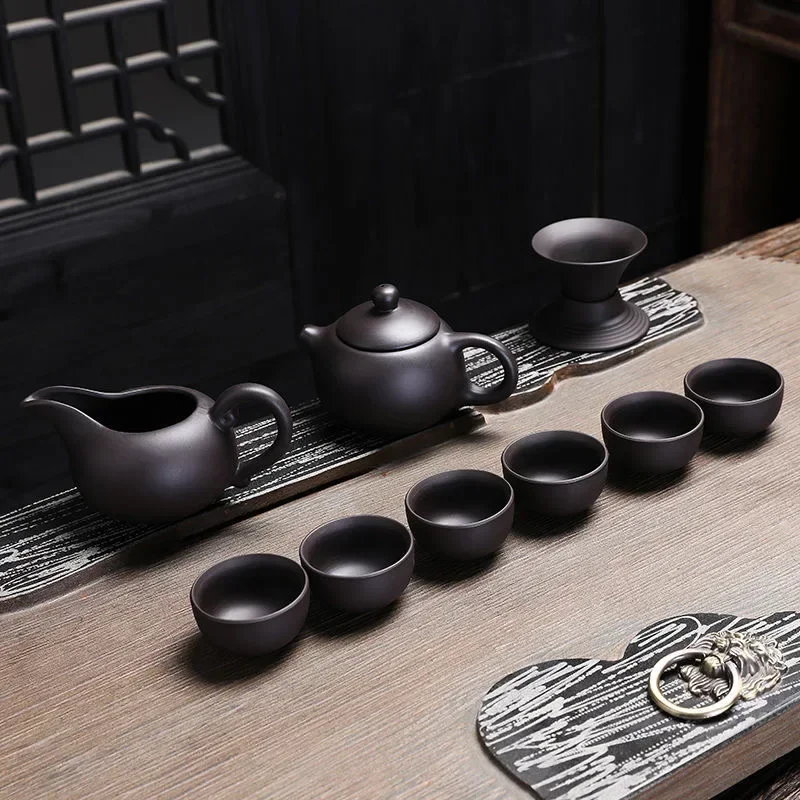 Purple Clay Chinese Kung Fu Tea Set Yixing Teapot Handmade Tea Pot Cup Zisha Gaiwan Tea Kettles Ceremony Drinkware Teaware Set