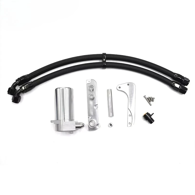 

CNC Aluminum Polish Baffled Reservoir Oil Catch Can Kit for VW Golf6 Skoda Passat 1.4T EA113 Engine Catch Tank