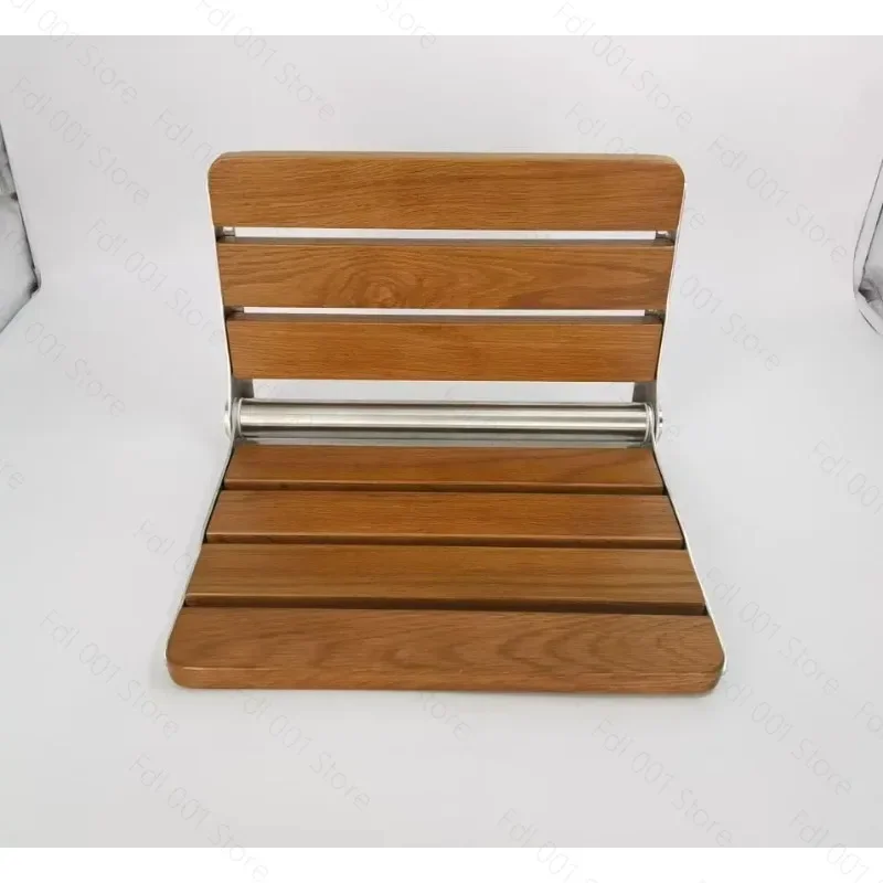 Bathroom Solid Wood Folding Stool Chair Wall Mounted Shoe Changing Stool Shower Stool for Elderly Pregnant Women Shower Seat