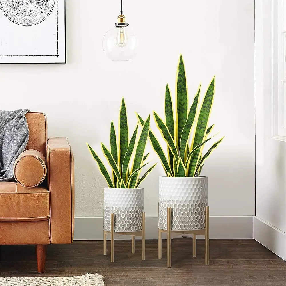 Künstliche Schlangenpflanzen, 55,9 cm, künstliche Agave-PVC-Fälschung, Sansevieria-Pflanze für drinnen und draußen, Wohnzimmer, Haus, Garten, Büro, Dekoration – Detail 2