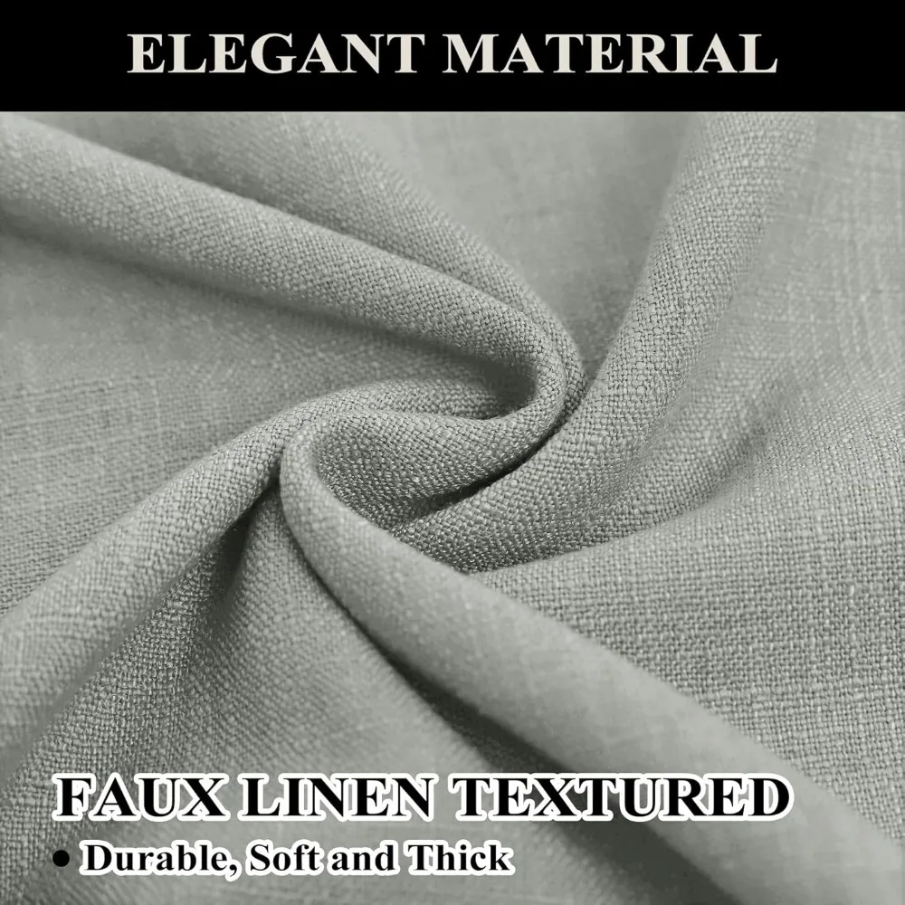 Natuurlijke linnenmix 50x108 inch verduisteringsgordijnen met kamerverduisterende voering, doorvoertule bovenste raamgordijnen voor privacy en licht co