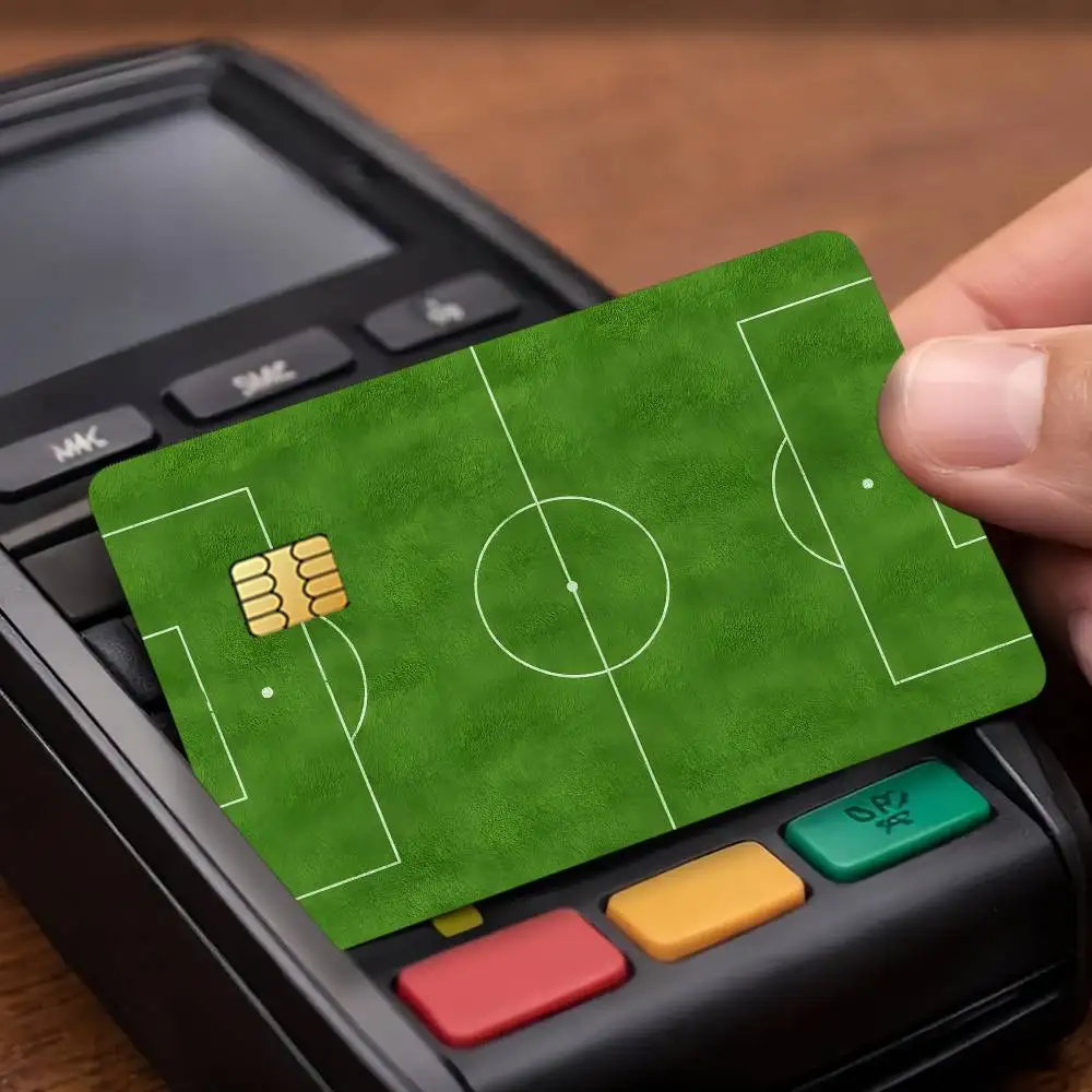 Football Field Credit Card Public Transportation Cards Protective Sticker Waterproof Card Face Decoration 4PCS
