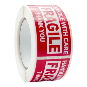 250Paste Roll Fragile English Warning Label Sticker，Copper Plate Adhesive Anti Tamper Fragile Item Warning Stickers