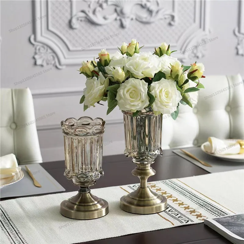 For European light luxury A variety of high-end glass vases Furniture ornaments Decoration Fashion dining table Crafts ornaments