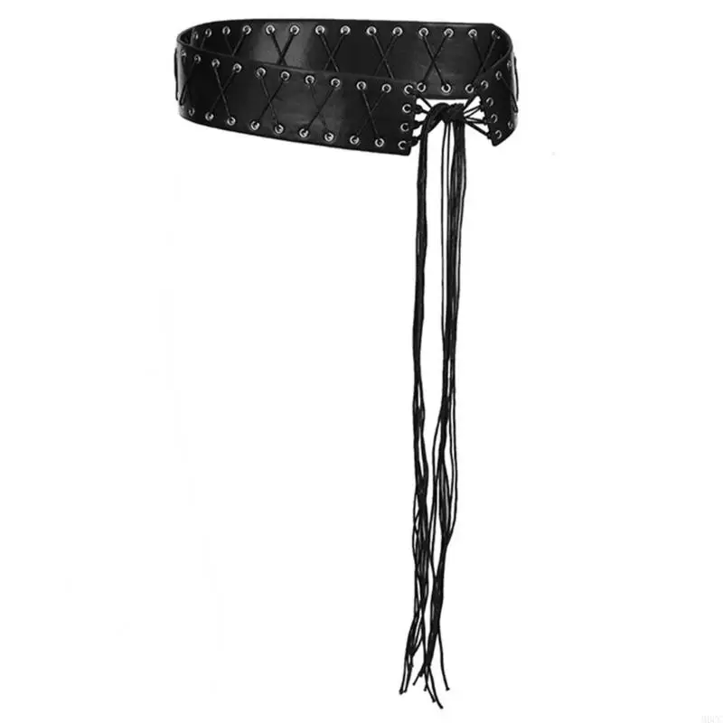 Cinturón corsé M6CC Cinturón avispas autogustado para mujeres niña Laceup Winist Cincher Decoración con fring